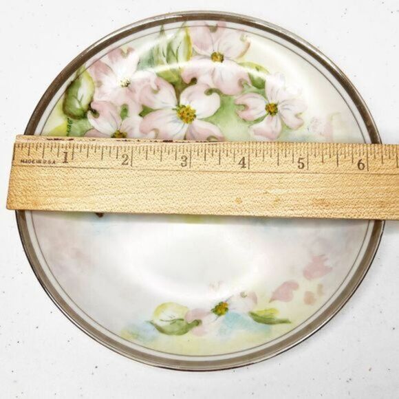 Vintage Royalton China Translucent Porcelain Plate‎ Pink Dogwood Floral Pastels - Picture 6 of 6